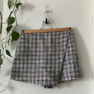 Abercrombie & Fitch tweed plaid wrap skort